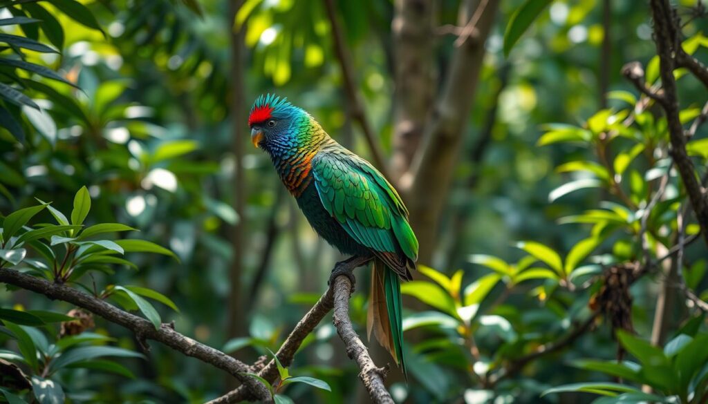 Quetzal im bedrohten Regenwald Quetzal im bedrohten Regenwald