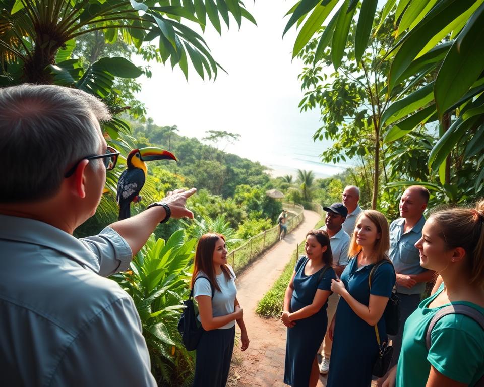 A vibrant scene depicting a guided tour in <a href=